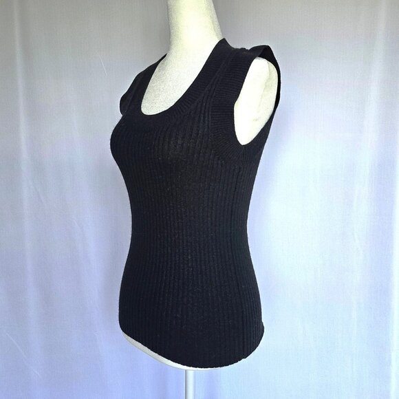 BANANA REPUBLIC Black Merino Wool Women's Knit Sweater Vest, Size S - Picture 1 of 8